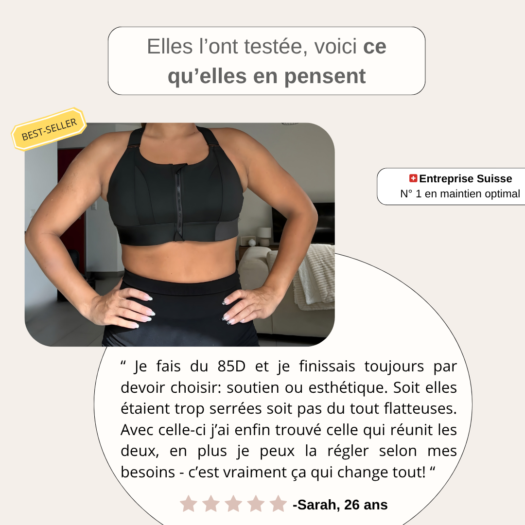 Brassière de sport 100% ajustable